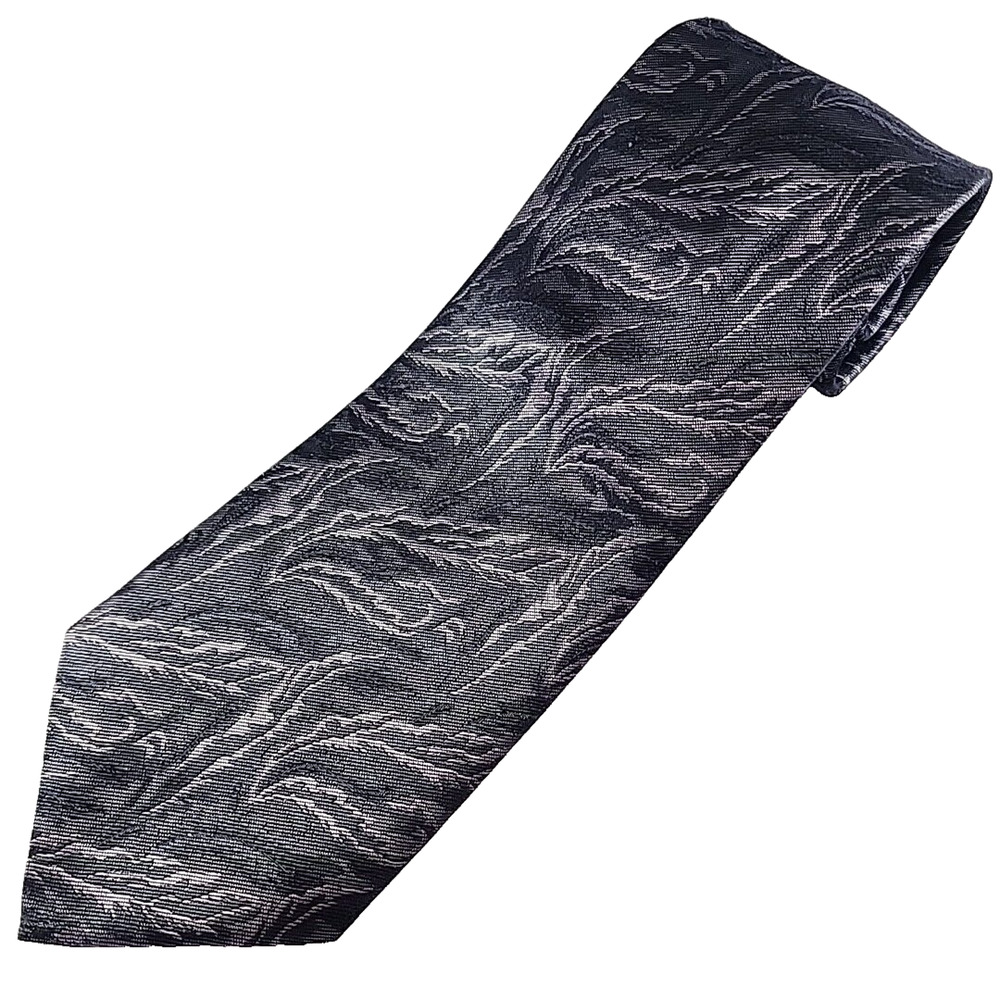 Volta Seta Silk Necktie Blue-Grey Floral Pattern - Made in Italy - Like New